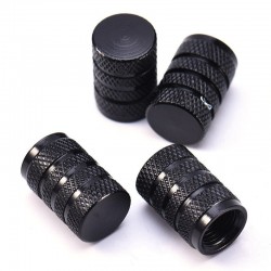 Partes de ruedaTapas de válvulas de neumáticos negras - aluminio - 4 piezas