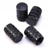 Partes de ruedaTapas de válvulas de neumáticos negras - aluminio - 4 piezas