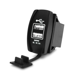 Universal USB dual socket - 3.1V -12V/24V - charging port - LEDChargers