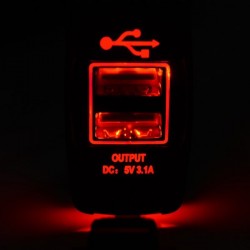 CargadoresEnchufe dual USB universal - 3.1V -12V/24V - puerto de carga - LED