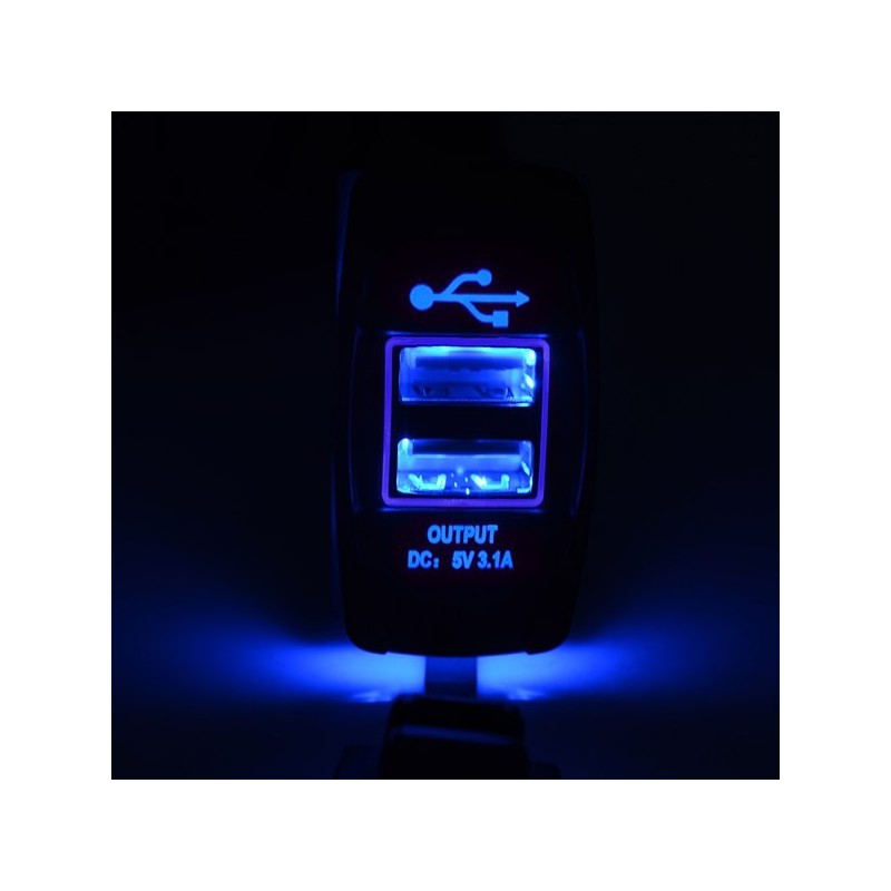 CargadoresEnchufe dual USB universal - 3.1V -12V/24V - puerto de carga - LED