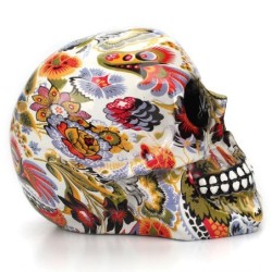 Estatuas & esculturasEscultura de resina - modelo de cráneo humano - cráneo de Halloween colorido