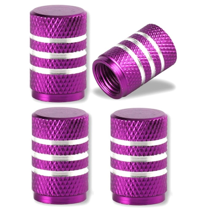 Partes de ruedaVálvulas de neumático de aluminio - diseño de rayas - 4 piezas