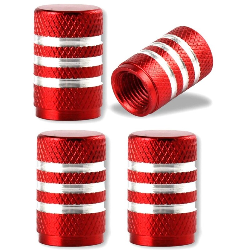 Partes de ruedaVálvulas de neumático de aluminio - diseño de rayas - 4 piezas