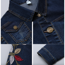 ChaquetasChaqueta vaquera corta - bordado de flores vintage