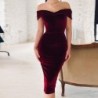 VestidosVestido de terciopelo de moda - hombros descubiertos