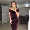 VestidosVestido de terciopelo de moda - hombros descubiertos