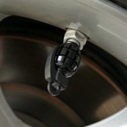 Tapas de válvulasTapas de válvulas de neumáticos universales - aluminio - en forma de granada de mano - 4 piezas