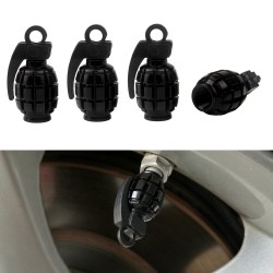 Tapas de válvulasTapas de válvulas de neumáticos universales - aluminio - en forma de granada de mano - 4 piezas