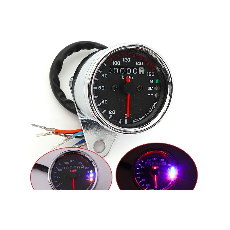 InstrumentosCuentakilómetros dual universal para motocicleta - velocímetro - Indicador LED KM/H