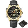 NAVIFORCE - sports - military quartz watch - leather strap - LCD LED display - waterproofWatches