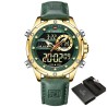 RelojesNAVIFORCE - deportivo - reloj militar de cuarzo - correa de piel - pantalla LED LCD - resistente al agua