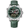NAVIFORCE - sports - military quartz watch - leather strap - LCD LED display - waterproofWatches