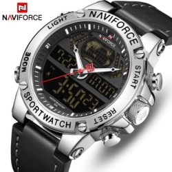 RelojesNAVIFORCE - reloj deportivo de moda - cuarzo - analógico - correa de cuero - resistente al agua