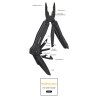 Cuchillos & multitoolsRoxon CM1349 - Multiherramienta 14 en 1 - alicates plegables - cuchillo multiusos - herramienta de supe...