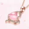 Elegant rose gold necklace - heart shaped pendant - crystals - pink opalNecklaces