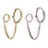 Retro style earrings - double rings - chainEarrings