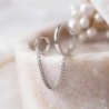 Retro style earrings - double rings - chainEarrings