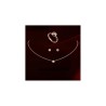 Conjuntos de joyasConjunto de bisutería elegante - collar de oro rosa - pendientes - anillo - con circonitas redondas