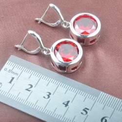 Conjuntos de joyasConjunto de joyería de moda en plata - con circonitas redondas - collar - pendientes - anillo