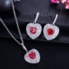 Conjuntos de joyasConjunto de joyas de plata de lujo - colgantes en forma de corazón - cristal - circonita cúbica - collar - ...