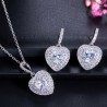 Conjuntos de joyasConjunto de joyas de plata de lujo - colgantes en forma de corazón - cristal - circonita cúbica - collar - ...