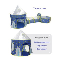 JuguetesCasa de juegos para niños 3 en 1 - tienda de campaña - túnel - piscina de bolas - diseño de nave espacial