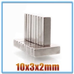 N35N35 - imán de neodimio - bloque cuboide - 10 mm * 3 mm * 2 mm - 20 - 1000 piezas