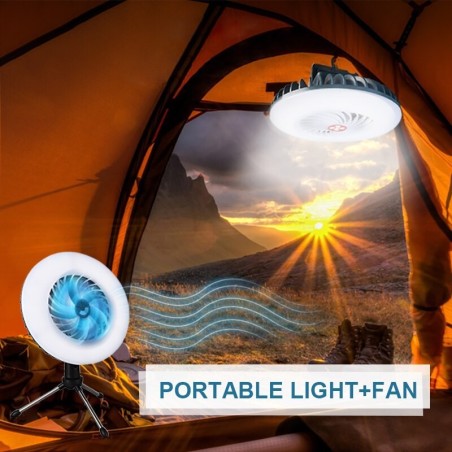 Outdoor & CampingVentilador de camping con luz - lámpara portátil - LED - USB