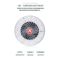 Outdoor & CampingVentilador de camping con luz - lámpara portátil - LED - USB