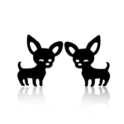 AretesAretes pequeños - forma de perro - acero inoxidable