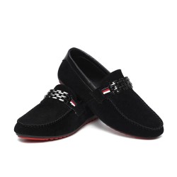 Fashionable men's loafers - shallow suede shoes