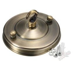 Retro ceiling lamp base - round holder - with hook - 105mm