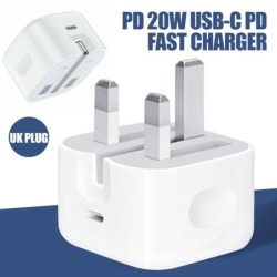 CargadoresPD 20W - USB-C PD - 100-240V - cargador rápido - enchufe UK