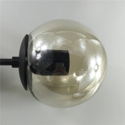 Retro wall light - iron lamp with a ball glass - single / double head - E27