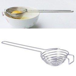 CubiertosSeparador de claras de huevo - cuchara espiral de acero inoxidable - mango largo