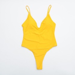 Baño y ropaBañador sexy de una pieza - canalé - escote pronunciado - con push up
