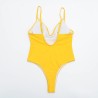Baño y ropaBañador sexy de una pieza - canalé - escote pronunciado - con push up
