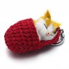 Sleeping cat in a hand-woven cot - keychainKeyrings