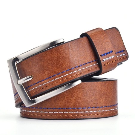 Fashionable genuine leather belt - with a pin buckleBelts