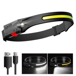 Induction headlamp with built-in battery - COB LED - USB rechargeable - head torchTorches