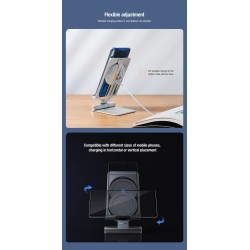 Titulares15W - cargador rápido inalámbrico - soporte - soporte plegable para teléfono - para iPhone - Samsung - Huawei - Xiaomi