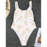 Baño y ropaTraje de baño de una pieza blanco sexy - estampado de hojas - push up