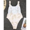 Baño y ropaTraje de baño de una pieza blanco sexy - estampado de hojas - push up