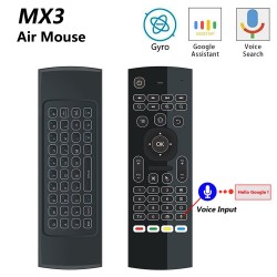 Teclados & mandos a distanciaMX3-L con comando de voz - Air Mouse - Google Smart Remote - retroiluminado