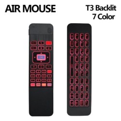 Teclados & mandos a distanciaT3 6-Axis Gyro - Air Mouse - 2.4G - inalámbrico - 7 colores retroiluminados - Control remoto int...