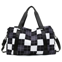 BolsasElegante bolso de viaje/gimnasio - gran capacidad - impermeable - unisex - estampado a cuadros