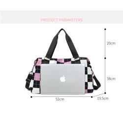 BolsasElegante bolso de viaje/gimnasio - gran capacidad - impermeable - unisex - estampado a cuadros