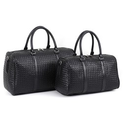 Fashionable travel bag - large capacity - leather - woven patternBags