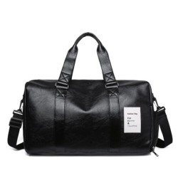 Fashionable travel / sport leather bag - with shoe compartment - large capacityBags